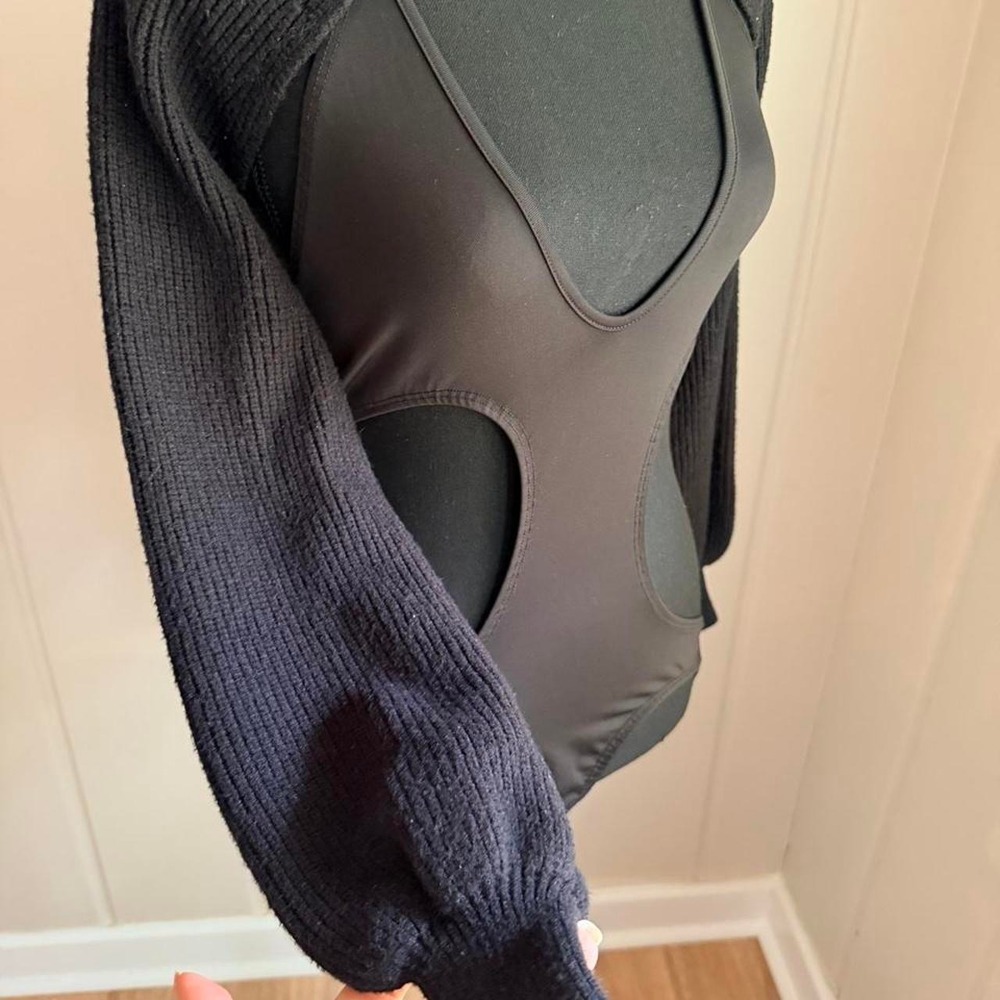 Edikted Black Cutout Halter Bodysuit